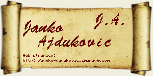 Janko Ajduković vizit kartica
